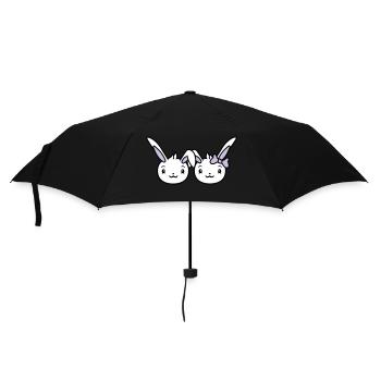 2 Lapins Deux Petite Amie Amour Couple Amoureux Mignon - Parapluie standard - noir - Devant