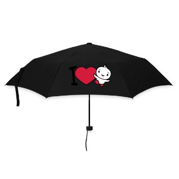 J’aime oiseau coeur symbole amour heureux mignon - Parapluie standard - noir - Devant