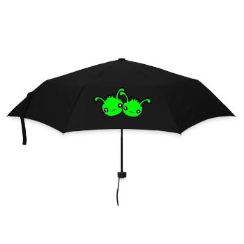 2 Chenille Alien Monster Team Amis Couple Amoureux - Parapluie standard - noir - Devant