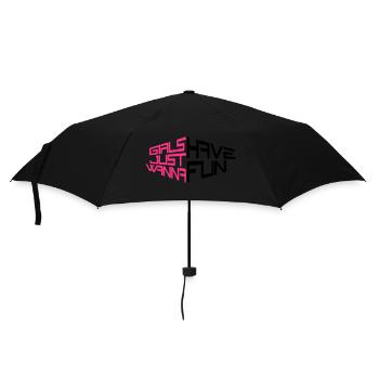 perspektive girls just wanna have fun spruch text - Regenschirm (klein) - Schwarz - Vorne