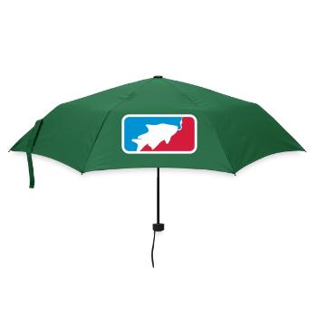 sport logo rot blau gefangen fisch angeln schwimme - Regenschirm (klein) - Flaschengrün - Vorne