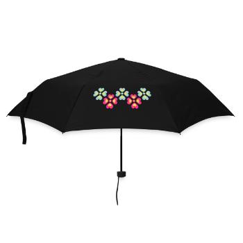 Viele Bunte Blumen Schön Dekorativ Muster Design - Regenschirm (klein) - Schwarz - Vorne