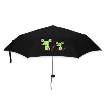 pixel mäuse 1 - Regenschirm (klein) - Schwarz - Vorne