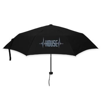 Logo de l’impulsion de fréquence de la maison - Parapluie standard - noir - Devant