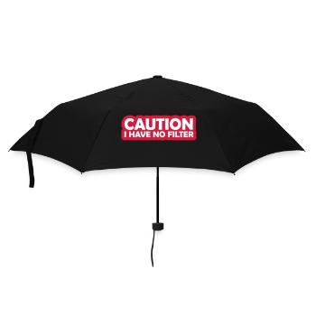 caution no filter quote - Umbrella (small) - black - Front
