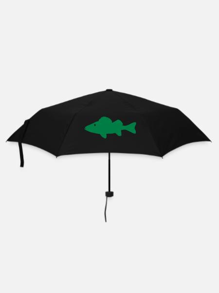 fisch - Regenschirm (klein) - Schwarz