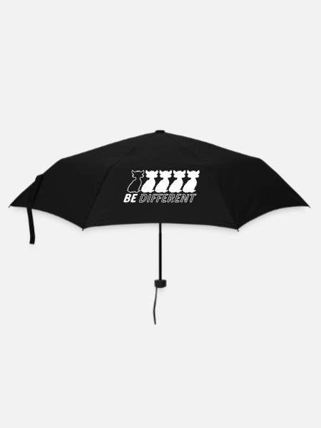 Be Different Katzen Freunde Anders Besonders Sein - Regenschirm (klein) - Schwarz