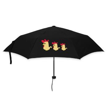Hühner - Regenschirm (klein) - Schwarz - Vorne