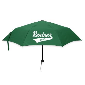 Rentner 2025 (Rente / Ruhestand / White) - Regenschirm (klein) - Flaschengrün - Vorne
