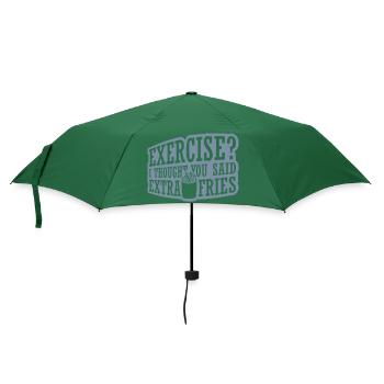 Exercise Extra Fries Quote - Umbrella (small) - bottlegreen - Front