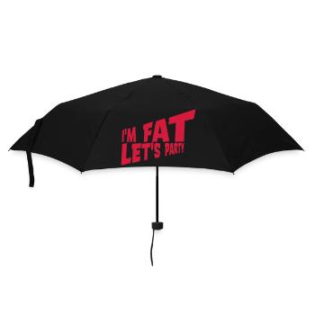 im fat lets party - Regenschirm (klein) - Schwarz - Vorne
