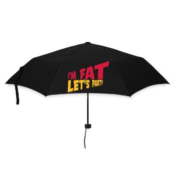 im fat lets party - Regenschirm (klein) - Schwarz - Vorne