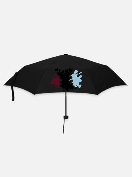 Farbklecks - Regenschirm (klein) - Schwarz