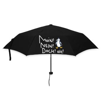 Lustige Moin Möwe - Regenschirm (klein) - Schwarz - Vorne