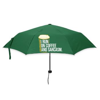 Je cours sur le café et le sarcasme Dicton sarcastique - Parapluie standard - vert bouteille - Devant