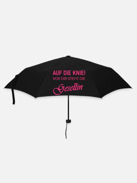 Auf die Knie! Vor dir steht die Gesellin - Regenschirm (klein) - Schwarz
