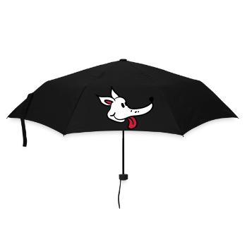 Dog Face Funny Cute Tongue Sticking Out Head - Umbrella (small) - black - Front