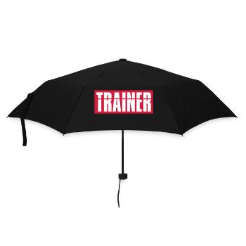 Logo de l'entraîneur rouge - Parapluie standard - noir - Devant