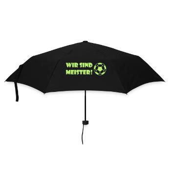 Meister Fussball - Regenschirm (klein) - Schwarz - Vorne