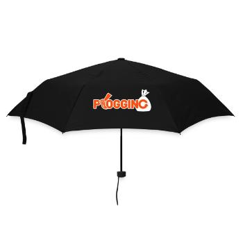 Plogging Logo - Regenschirm (klein) - Schwarz - Vorne
