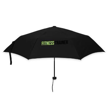 fitness trainer green black - Regenschirm (klein) - Schwarz - Vorne