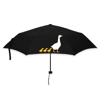 Family geese design - Umbrella (small) - black - Front