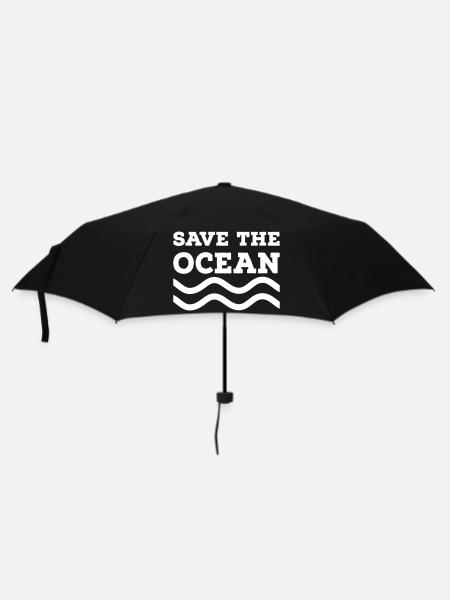 Save the Ocean - Regenschirm (klein) - Schwarz