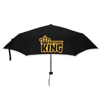 Krone Logo Birthday King - Regenschirm (klein) - Schwarz - Vorne