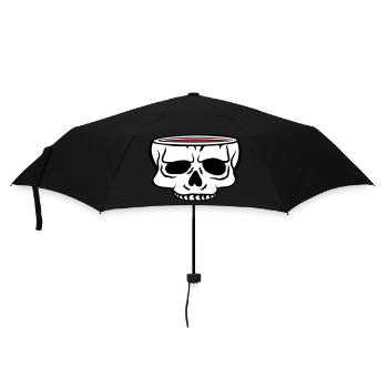 Cartoon Totenkopf Tasse Horror - Regenschirm (klein) - Schwarz - Vorne