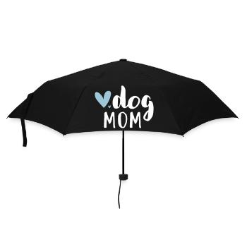 dog mom / Hundemama - Regenschirm (klein) - Schwarz - Vorne