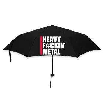 Heavy F#ckin' Metal Hard Rock Musik Text Spruch - Umbrella (small) - black - Front