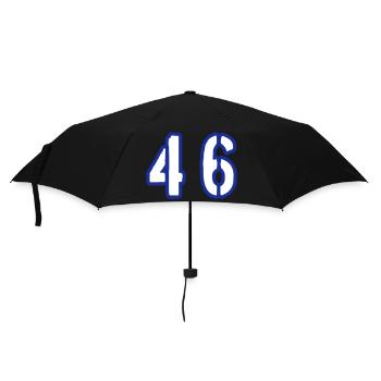 46 Zahl Symbol - Regenschirm (klein) - Schwarz - Vorne