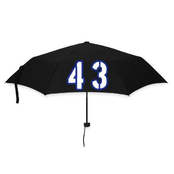43 Zahl Symbol - Regenschirm (klein) - Schwarz - Vorne