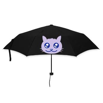 Jolie chatte Ayant l’air heureuse Joyeuse Souriante - Parapluie standard - noir - Devant