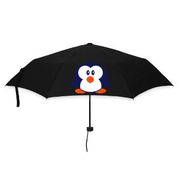 Pingouin mignon bambin enfant poussin bébé heureux - Parapluie standard - noir - Devant