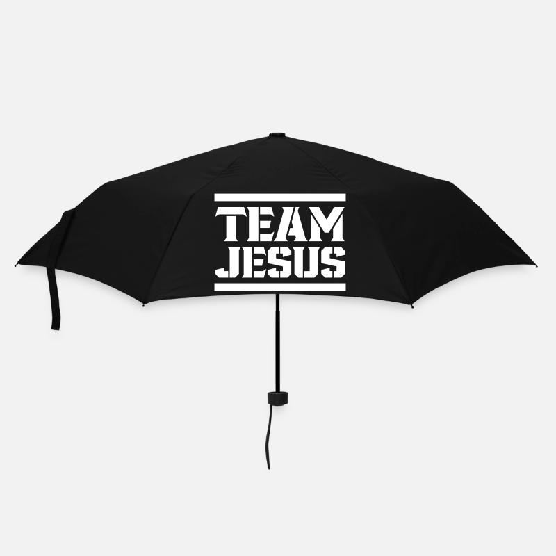 jesus team - Regenschirm (klein) - Schwarz