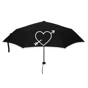 Herz Symbol Pfeil - Regenschirm (klein) - Schwarz - Vorne