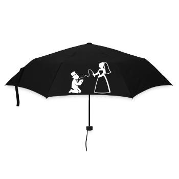 Newlyweds Married Couple Whip Wedding - Umbrella (small) - black - Front