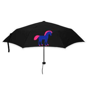 Einhorn Märchen Silhouette Umriss Schatten Pferd - Regenschirm (klein) - Schwarz - Vorne