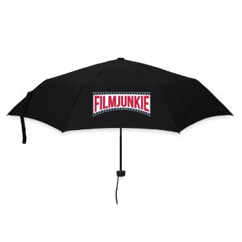 Farben änderbar | Film Junkie - Regenschirm (klein) - Schwarz - Vorne