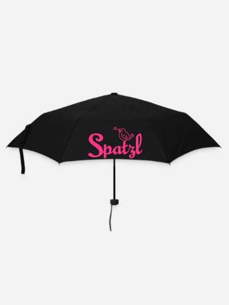 Spatzl – Kosename der Bayern - Regenschirm (klein) - Schwarz