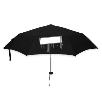 rahmen schild graffiti stempel tropfen umrandung t - Regenschirm (klein) - Schwarz - Vorne