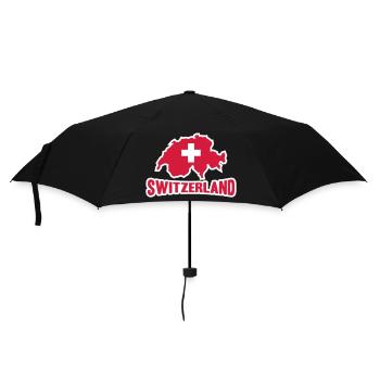 Switzerland Logo - Regenschirm (klein) - Schwarz - Vorne