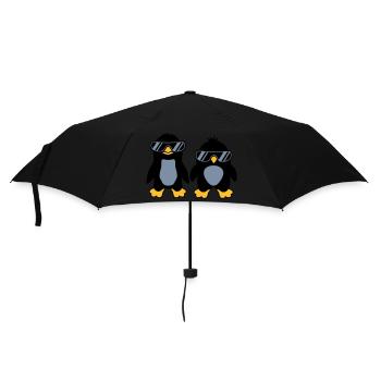 2 Sonnenbrille Pinguin Freunde - Regenschirm (klein) - Schwarz - Vorne