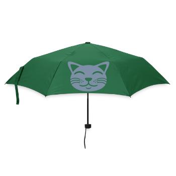 Haustier Katze Gesicht glücklich - Regenschirm (klein) - Flaschengrün - Vorne