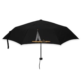 Conception de tente primitive de feu de camp - Parapluie standard - noir - Devant