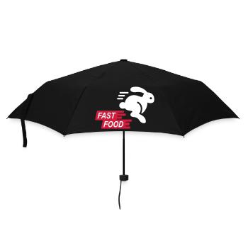 Lustige Fast-Food-Kaninchenjagdsaison - Regenschirm (klein) - Schwarz - Vorne