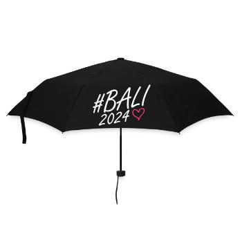 Bali 2024 Herz Reise - Regenschirm (klein) - Schwarz - Vorne