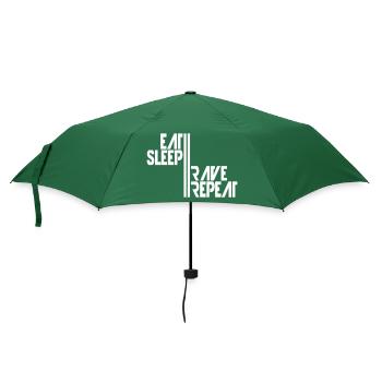 Eat Sleep Rave Repeat Essen Schlafen Raven Spruch - Regenschirm (klein) - Flaschengrün - Vorne
