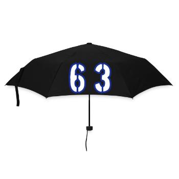 63 Zahl Symbol - Regenschirm (klein) - Schwarz - Vorne